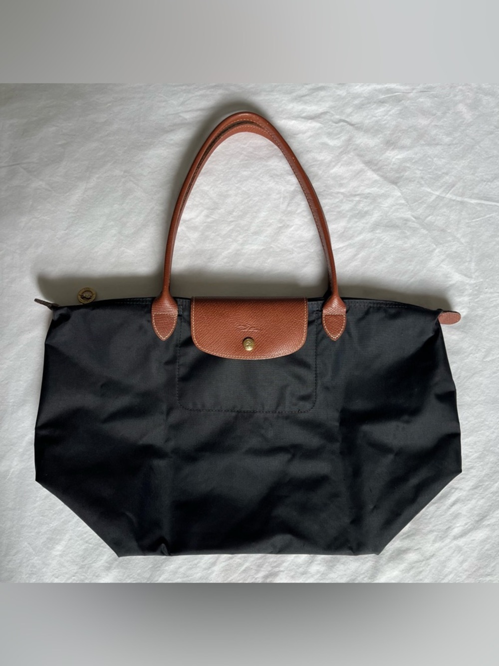 Longchamp Le Pliage Classic Black and Brown Tote in Size L - See Description!